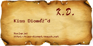 Kiss Dioméd névjegykártya